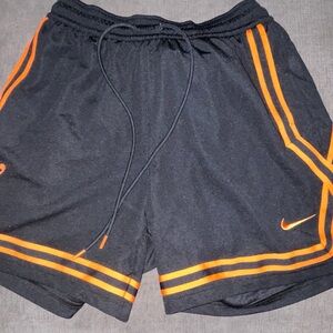 Nike Dri-FIT Black Basketball Shorts Orange Stripes | Medium